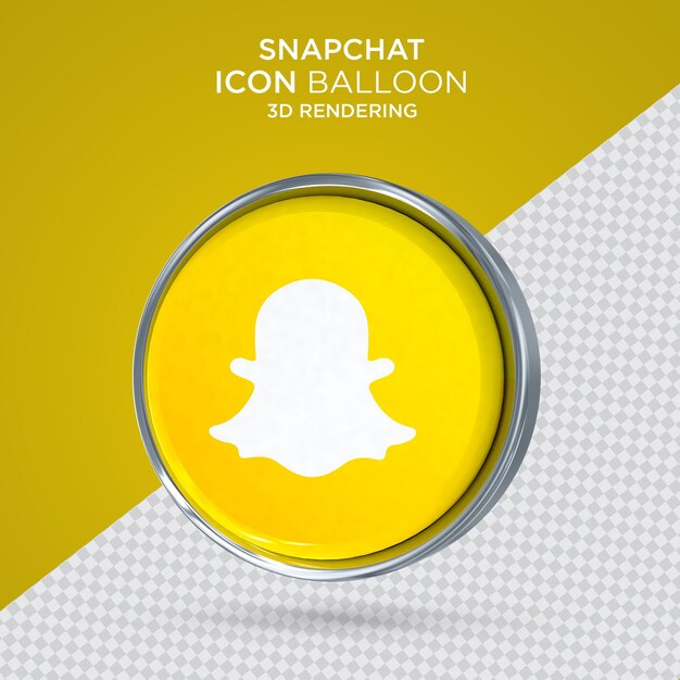 Social media logo snapchat 3d rendering premium psd