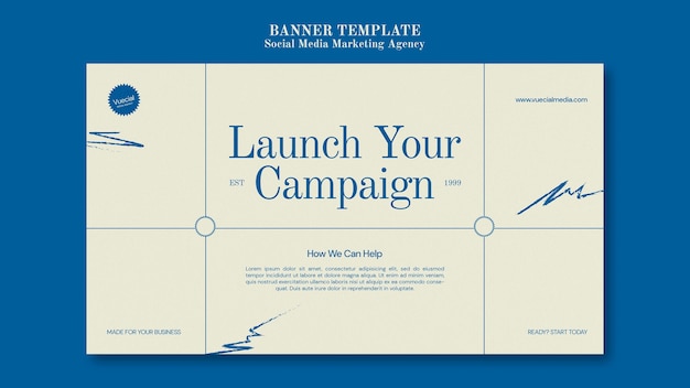 Social media marketing agency banner design template