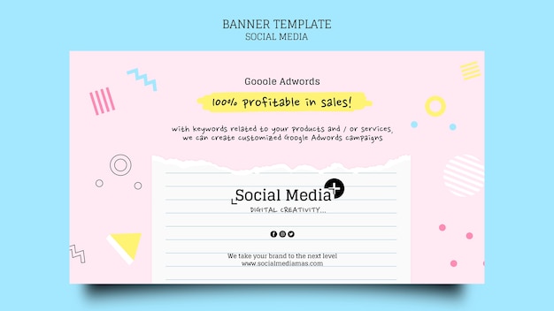 Social media marketing agency banner design template