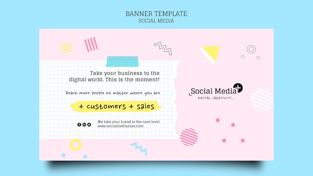 Social media marketing agency banner design template