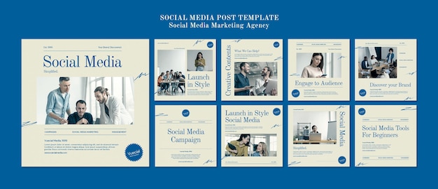 PSD social media marketing agency insta social media post design template