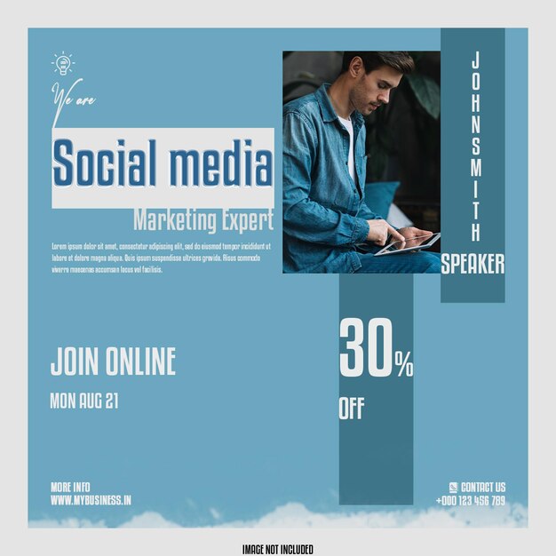 PSD social media marketing expert social media post template design