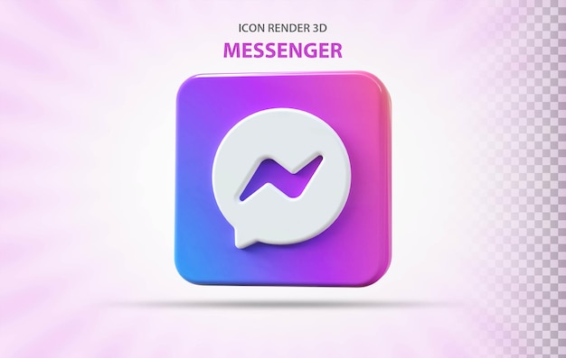 Rendering 3d dell'icona di social media messenger