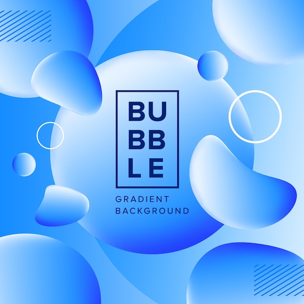 PSD social media modern bubbles baby blue gradient background