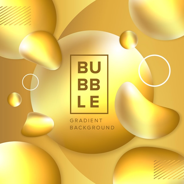 PSD social media modern bubbles gold gradient background