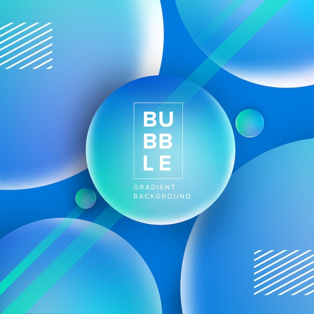 PSD social media modern bubbles green blue gradient background