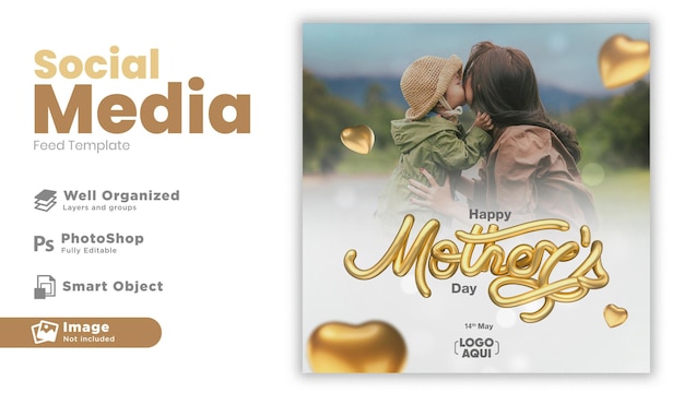 브라질 3d 렌더링의 소셜 미디어 어머니의 날