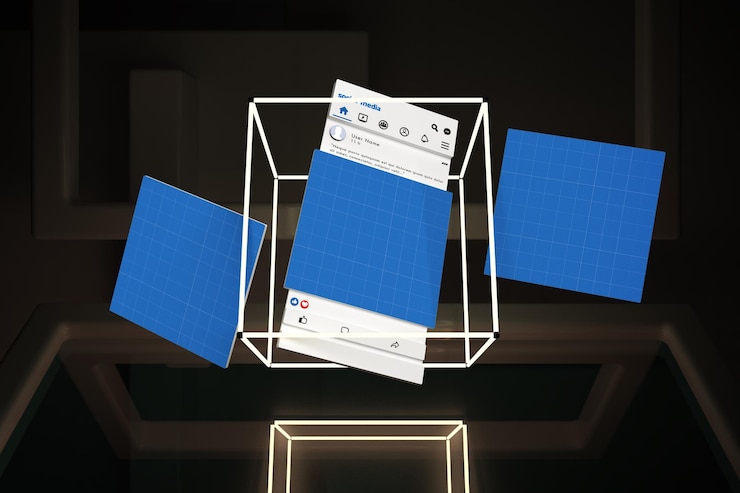 PSD social media neon