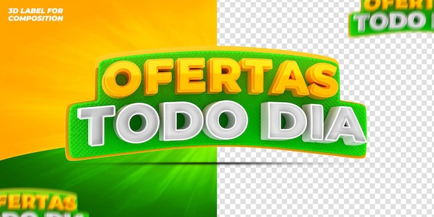 PSD offerte di social media ogni giorno per il rendering 3d della campagna brasiliana