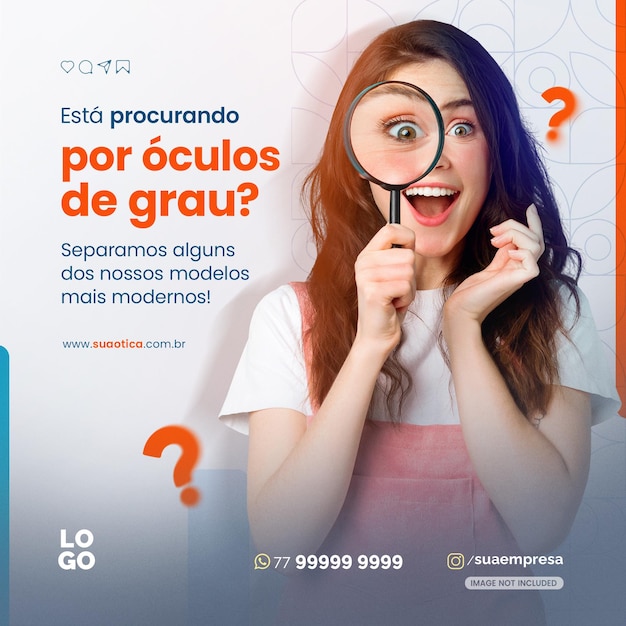 Social media otica e oculos optics glasses