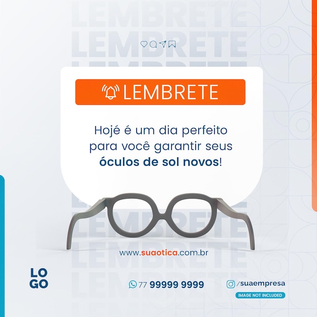 PSD social media otica e oculos optics glasses