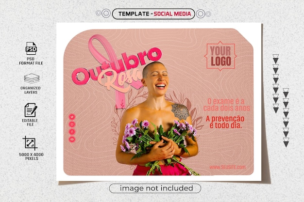 Социальные сети для кампанья outubro rosa Бразилия