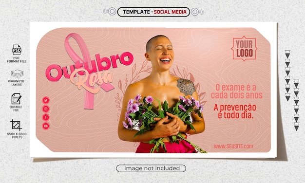 Social media para campanha outubro rosa brasil