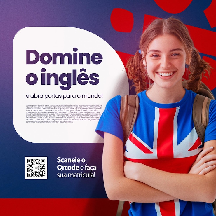 PSD social media para escola de ingles social media for english school