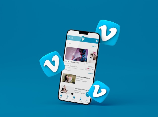 Progettazione del mockup del telefono dei social media