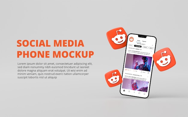 PSD social media phone mockup design