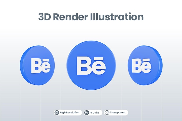 Social media pictogram behance logo geïsoleerd 3d render