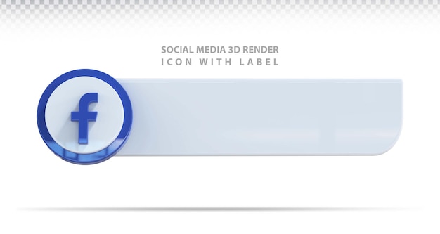 PSD social media pictogram facebook label 3d