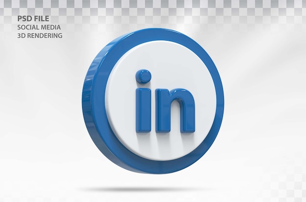 Social media pictogram linkedin 3d render