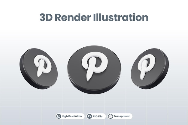 Social media pictogram pad logo geïsoleerd 3d render