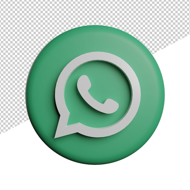 Social media pictogram ronde whatsapp vooraanzicht 3d illustratie weergave transparante achtergrond