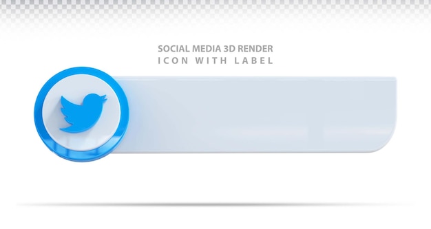 Social media pictogram twitter label 3d