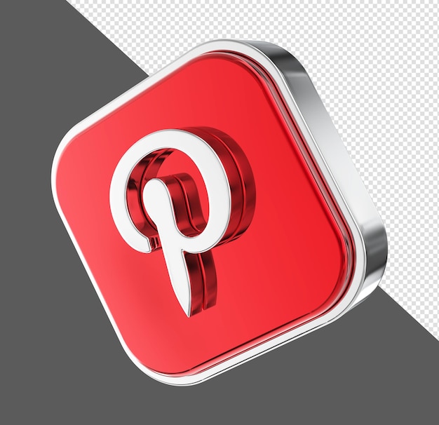 Social media pinterest 3d rendering