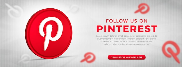 3d 렌더링의 소셜 미디어 Pinterest 앱 아이콘