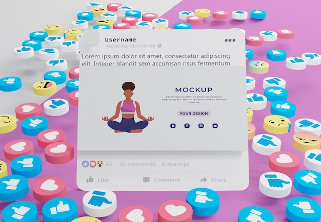 Social media platform on mock-up device
