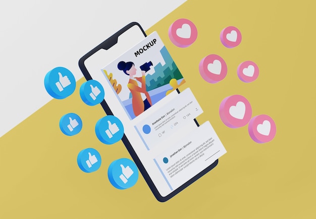 social media platform on mock-up device