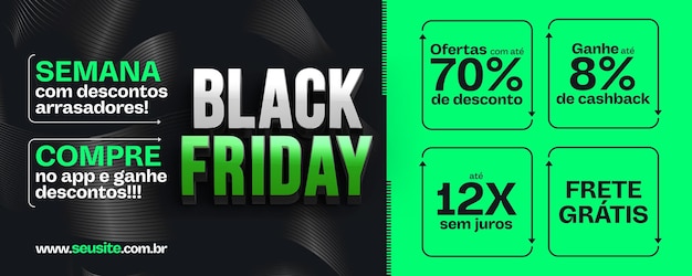 Social media post banner black friday with exclusive in-store offers