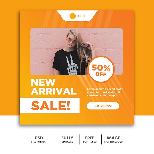 Social media post banner instagram template fashion verkoop