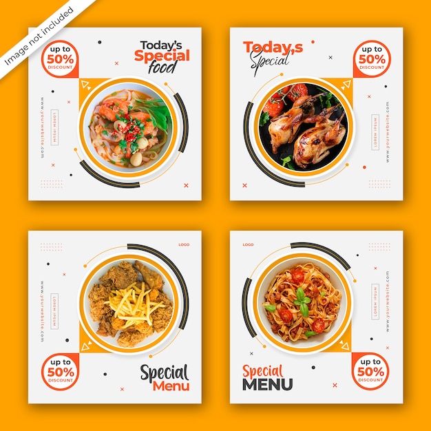 PSD social media post banner with special food menu concept