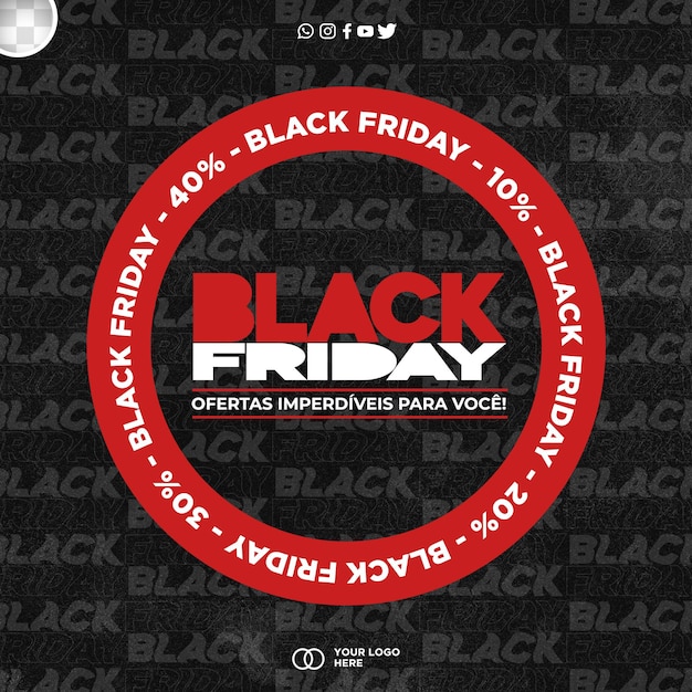 PSD social media post black friday per campagne di marketing in brasile