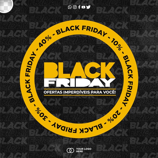 Social media post black friday for marketing campaigns in brazil