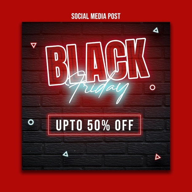 Modelli di design per la vendita del black friday post sui social media