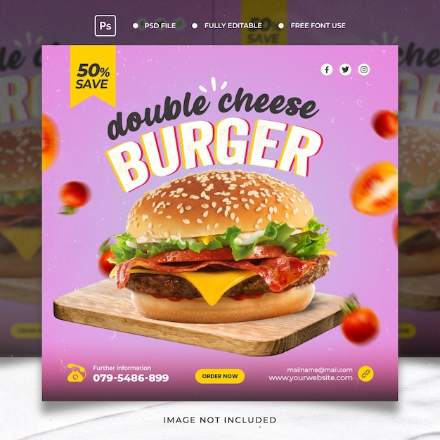 Social media post burger promotion