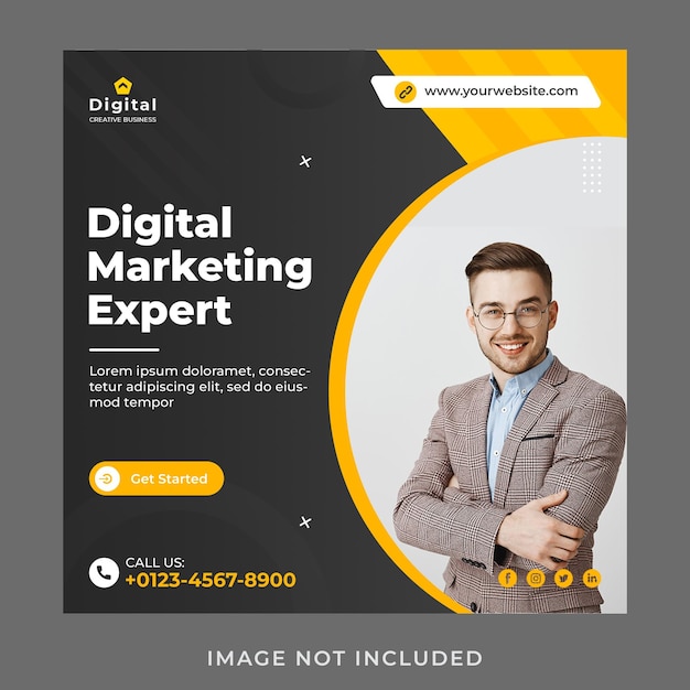 Social Media Post Design Agencja marketingu cyfrowego Promocja szablon mediów społecznościowych FB Insta Post