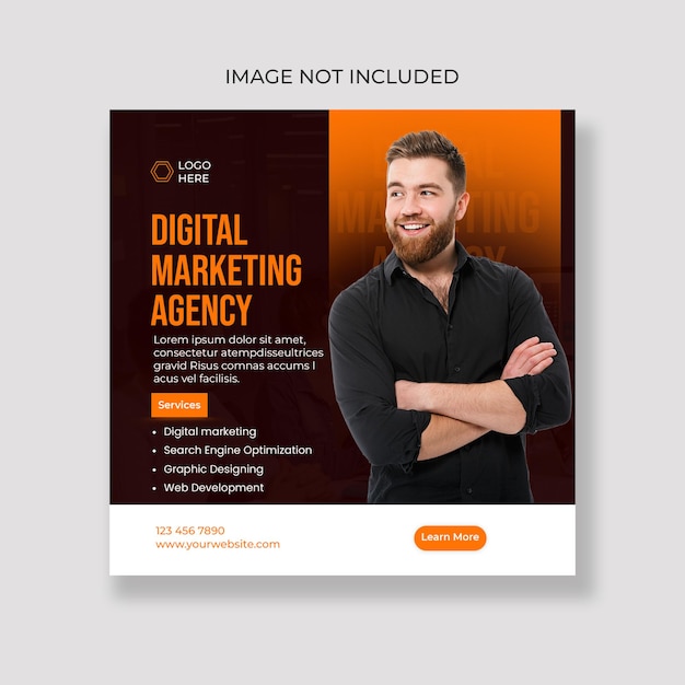 Social media post design template for digital marketing agency or marketing agency post