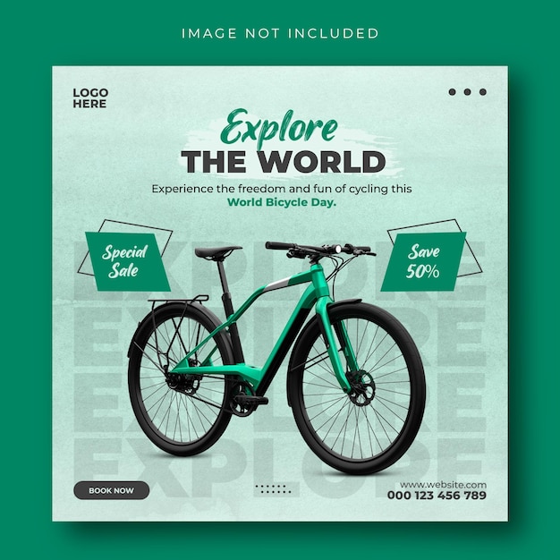 Social media post design on world bicycle day