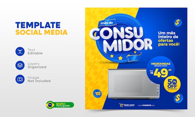 social media post dia do consumidor offers for marketing campaign in portuguese