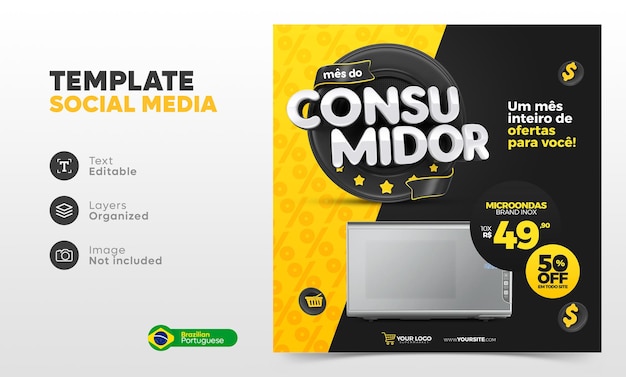 social media post dia do consumidor offers for marketing campaign in portuguese