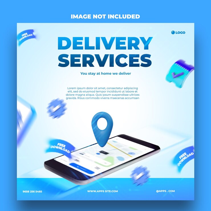 social media post for delivery template banner