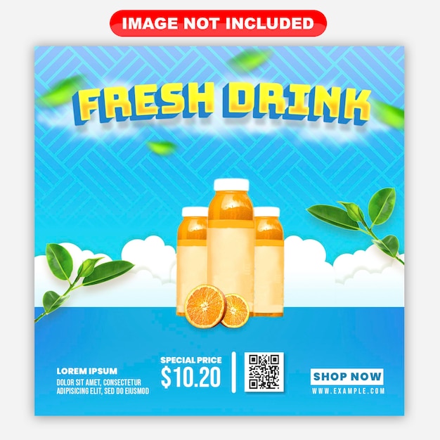 PSD social media post fresh drink