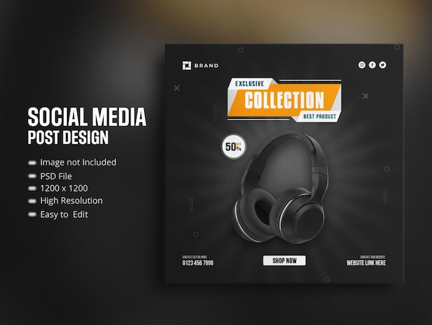 Social media post of gadget collection template