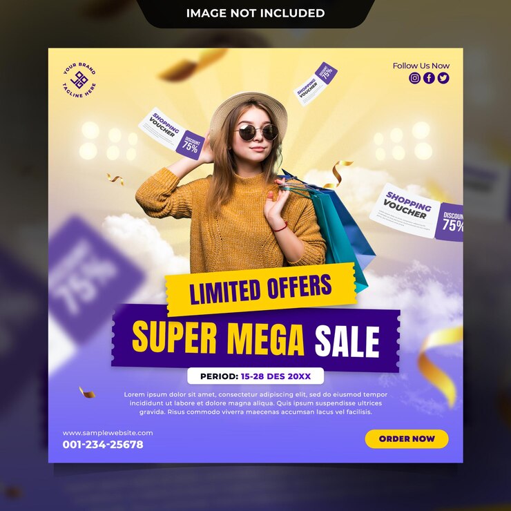 PSD social media post or instagram post template for fashion sale