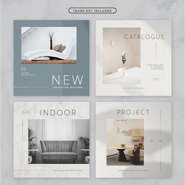 PSD ソーシャルメディアの最小限の家具テーマを投稿