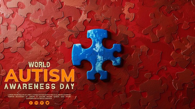 Social media post of banner sjabloon voor Autisme Awareness Day