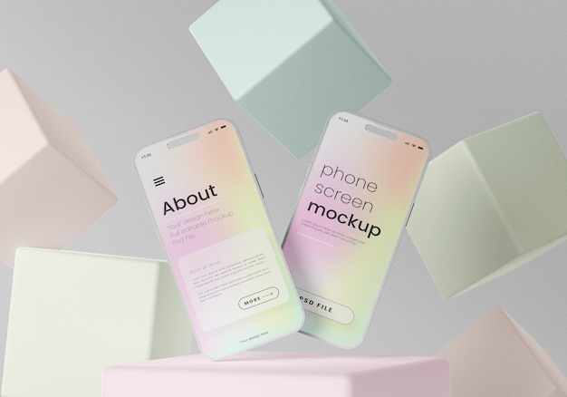 PSD social media post op het apparaat mockup