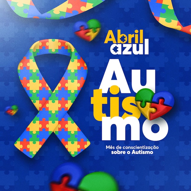 PSD social media post over wereld autisme awareness day in het portugees brazilië